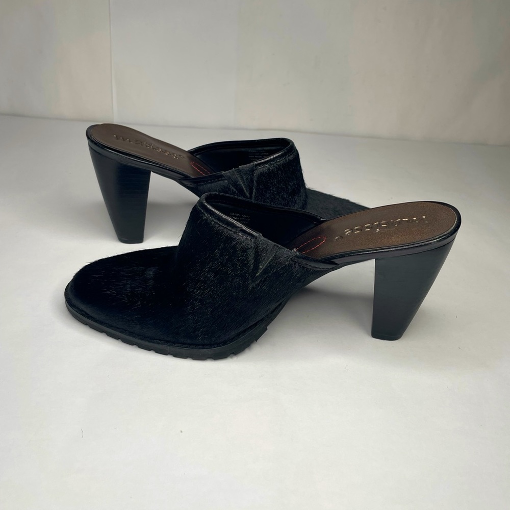 Matisse Black Calf Hair Almond Cammy Slip On Western Mules - Picture 10 of 13